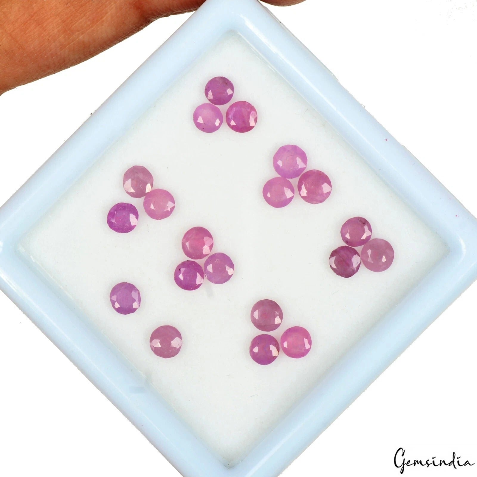 20 Pcs Natural Ruby Top Quality 3mm Round Cut Certified Loose Gemstones 5.30 cts