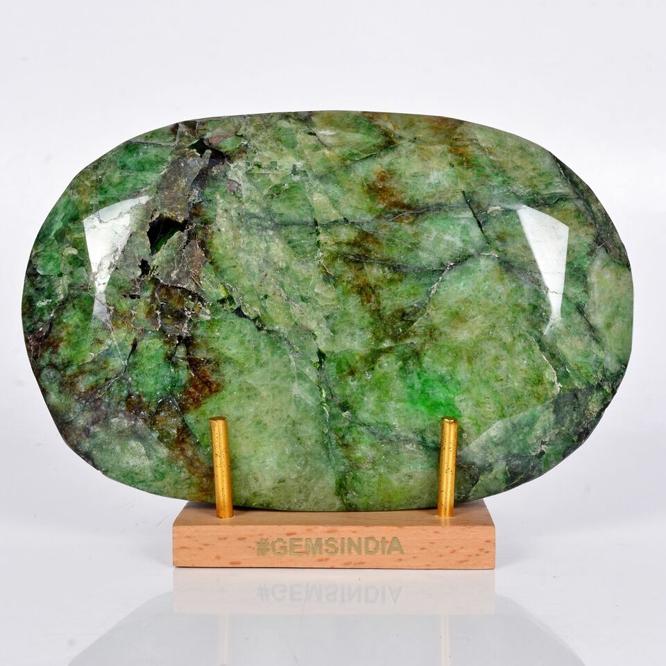 Emerald Loose Gemstone, Color Enhanced, Green — 6.1x4x2.25 Inch, 7400 Ct (1.48 Kg), Brazil