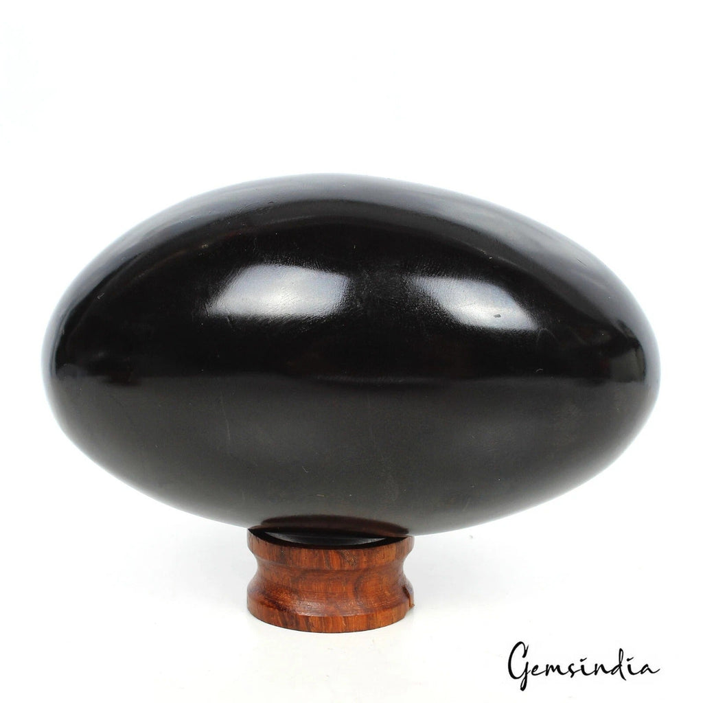 2200 Ct Natural Obsidian Crystal Healing Mineral Oval Cab Egg Gems With Stand