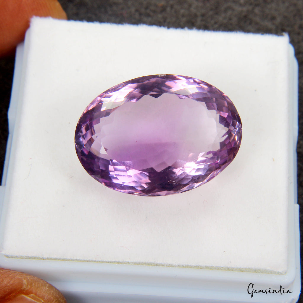 VVS 23.80Ct Natural Amethyst Certified Huge Pendant Size Oval Untreated Gemstone