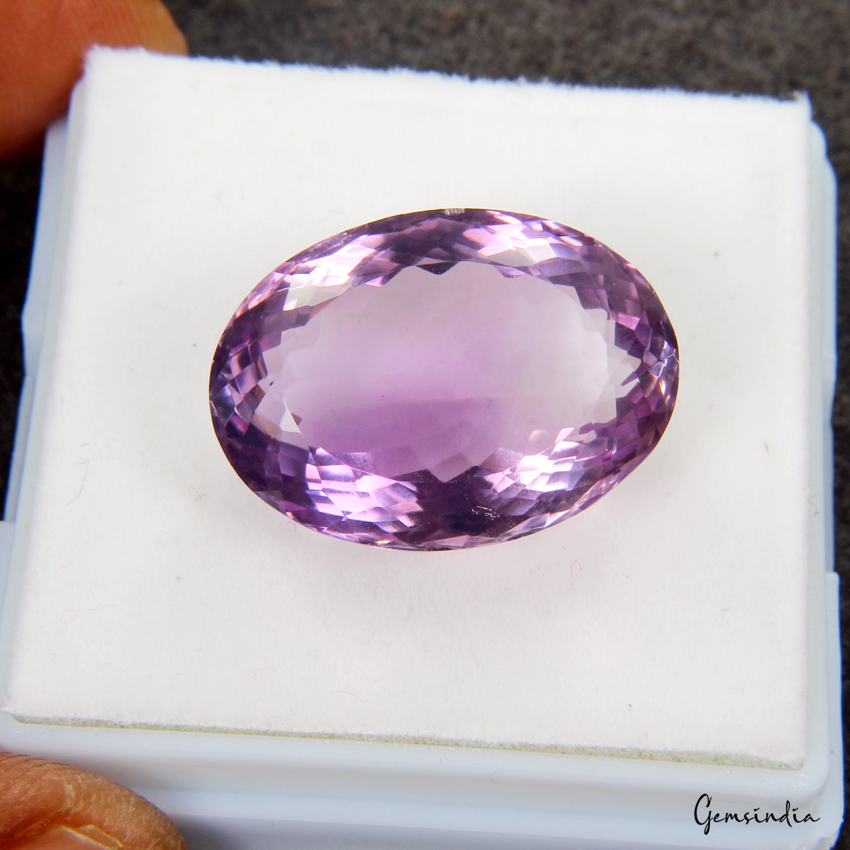 VVS 23.80Ct Natural Amethyst Certified Huge Pendant Size Oval Untreated Gemstone
