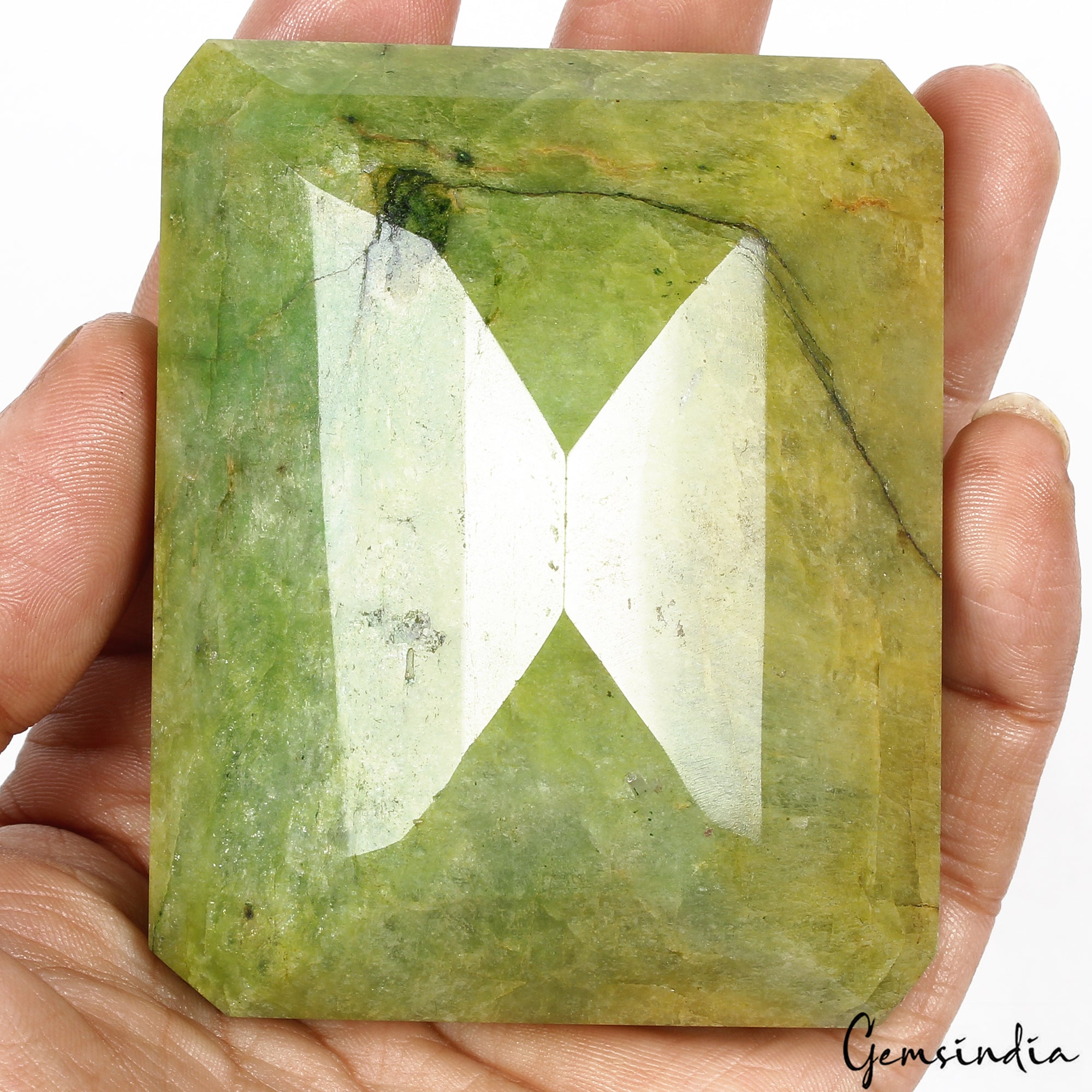 Certified 1500 Cts Natural Brazilian Yellow Green Emerald Octagon Huge Loose Gem