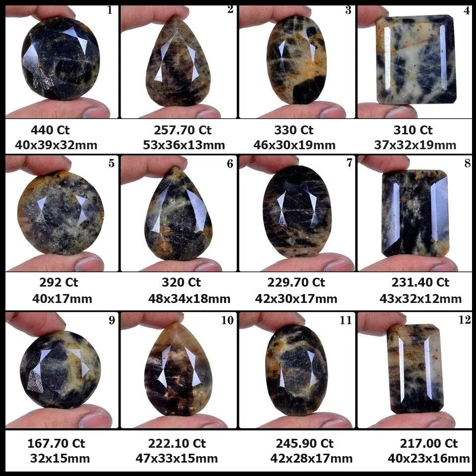 3260 Ct/12Pcs Natural Untreated Brown Black Blue Sapphire Mix Cut Wholesale Gems