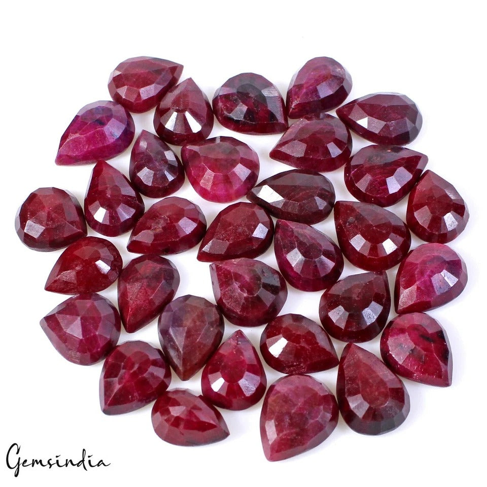 Ruby Lot, Loose Gemstone, Red — 32 Pieces, 16mm to 19mm, 500 Ct, Madagascar