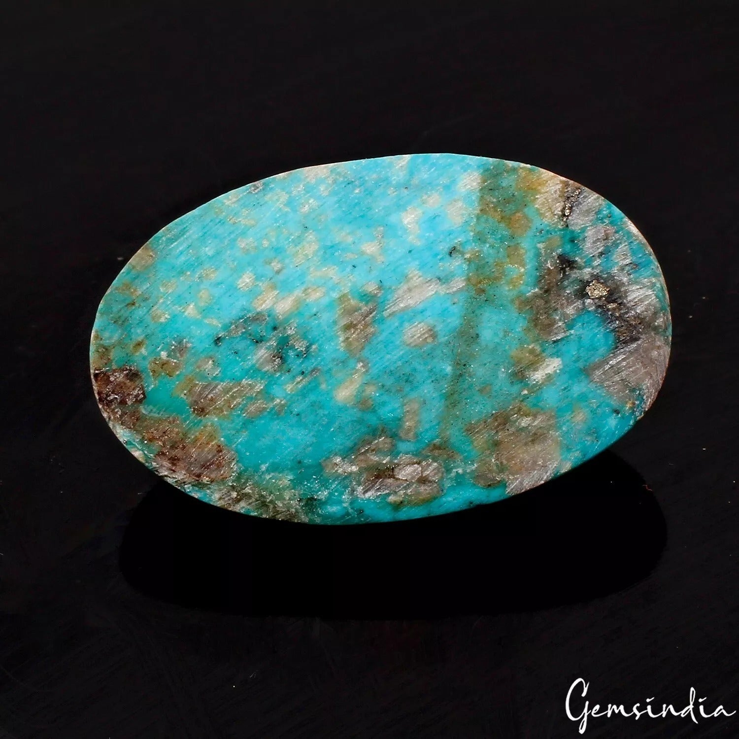 60.80 Cts Natural Untreated Blue Turquoise(Firoza)Oval Cab Rare Gem For Pendant