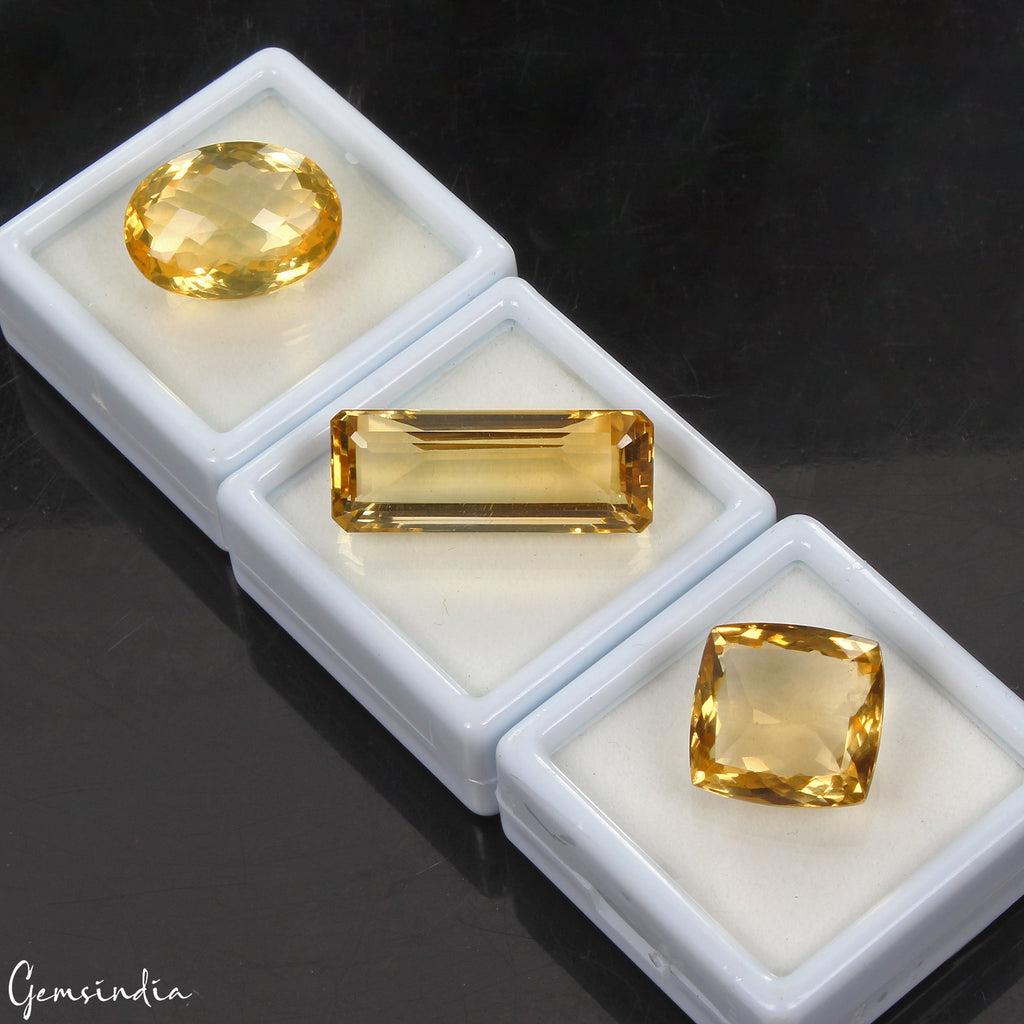 Certified 89.10Ct Natural Yellow Citrine Mix Cut Loose Unheated Gemstone, Brazil