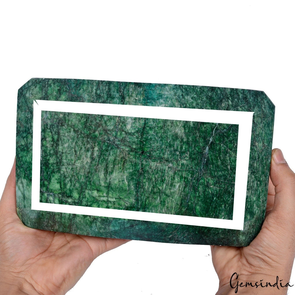 Emerald Loose Gemstone, Color Enhanced, Green — 9.75 x 6 x 4 inches, 33000 Ct (6.6 Kg), Brazil