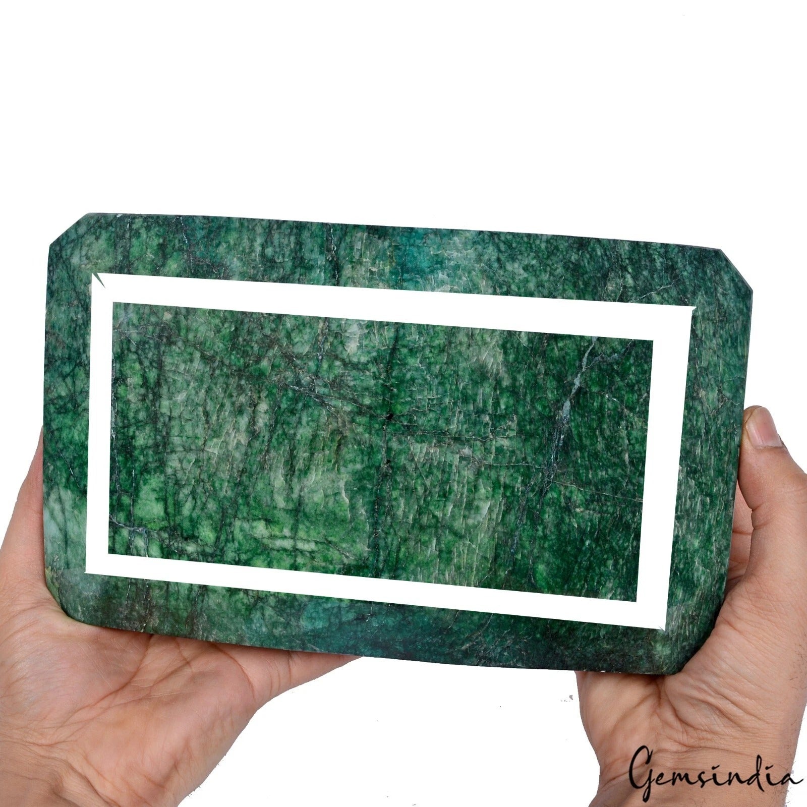Emerald Loose Gemstone, Color Enhanced, Green — 9.75 x 6 x 4 inches, 33000 Ct (6.6 Kg), Brazil