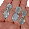 43.30 Ct Natural Blue Aquamarine 15-16mm Mix Cut Faceted Loose Gemstone Lot 6 Pc