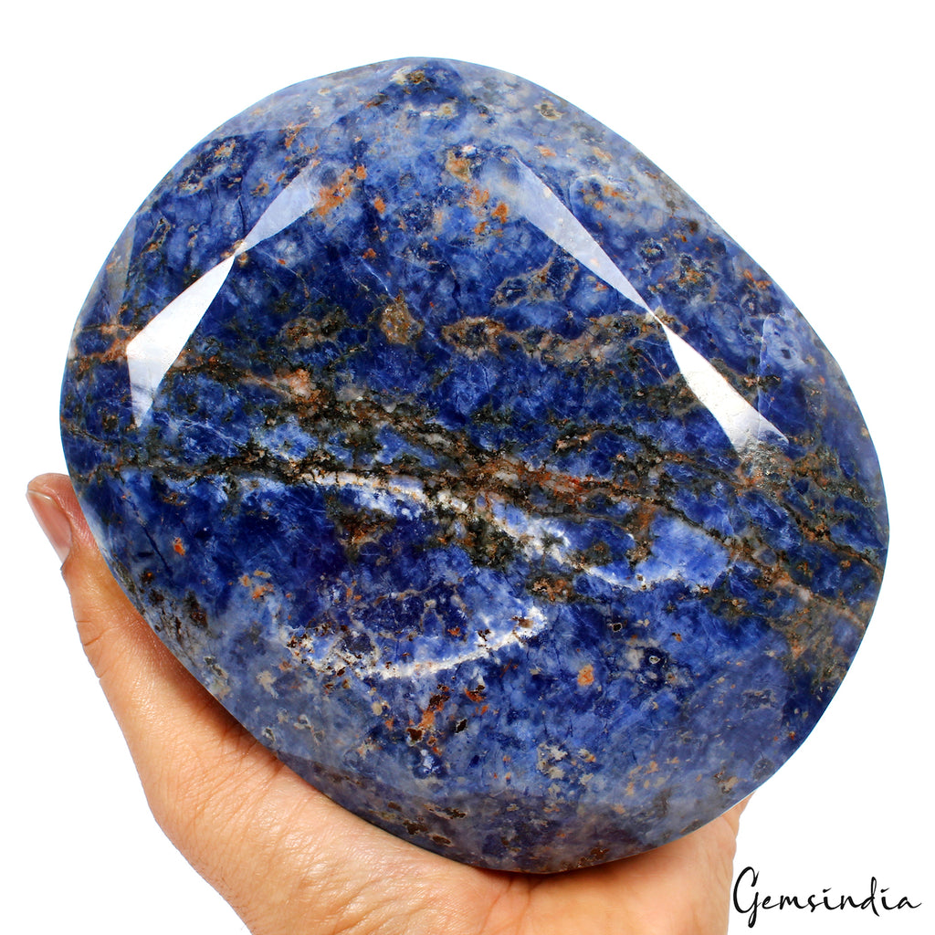 Sodalite Loose Gemstone, Oval Cut, Untreated — 6 x 4.9 x 4.5 Inch, 15000 Ct (3 Kg)