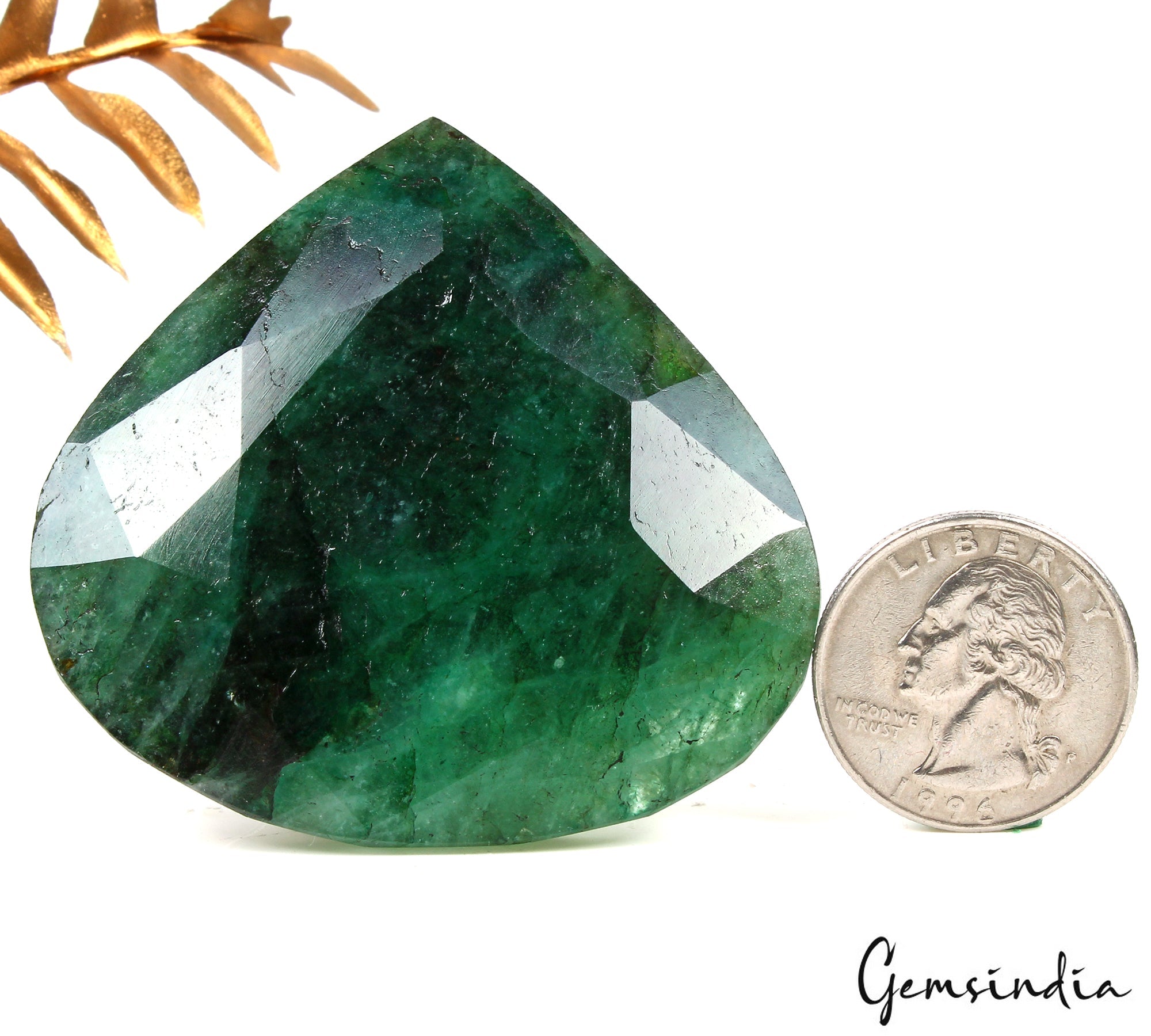 320 Ct Natural Blue Green Colombian Emerald Pear Cut Earth Mined Loose Gemstone