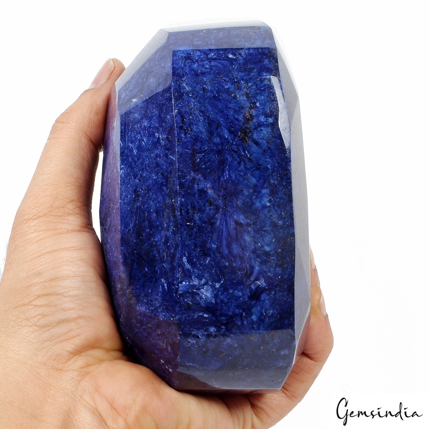 1.9 kg Large Natural Blue Sapphire Oval Cut Huge Polished Decorative Specimen