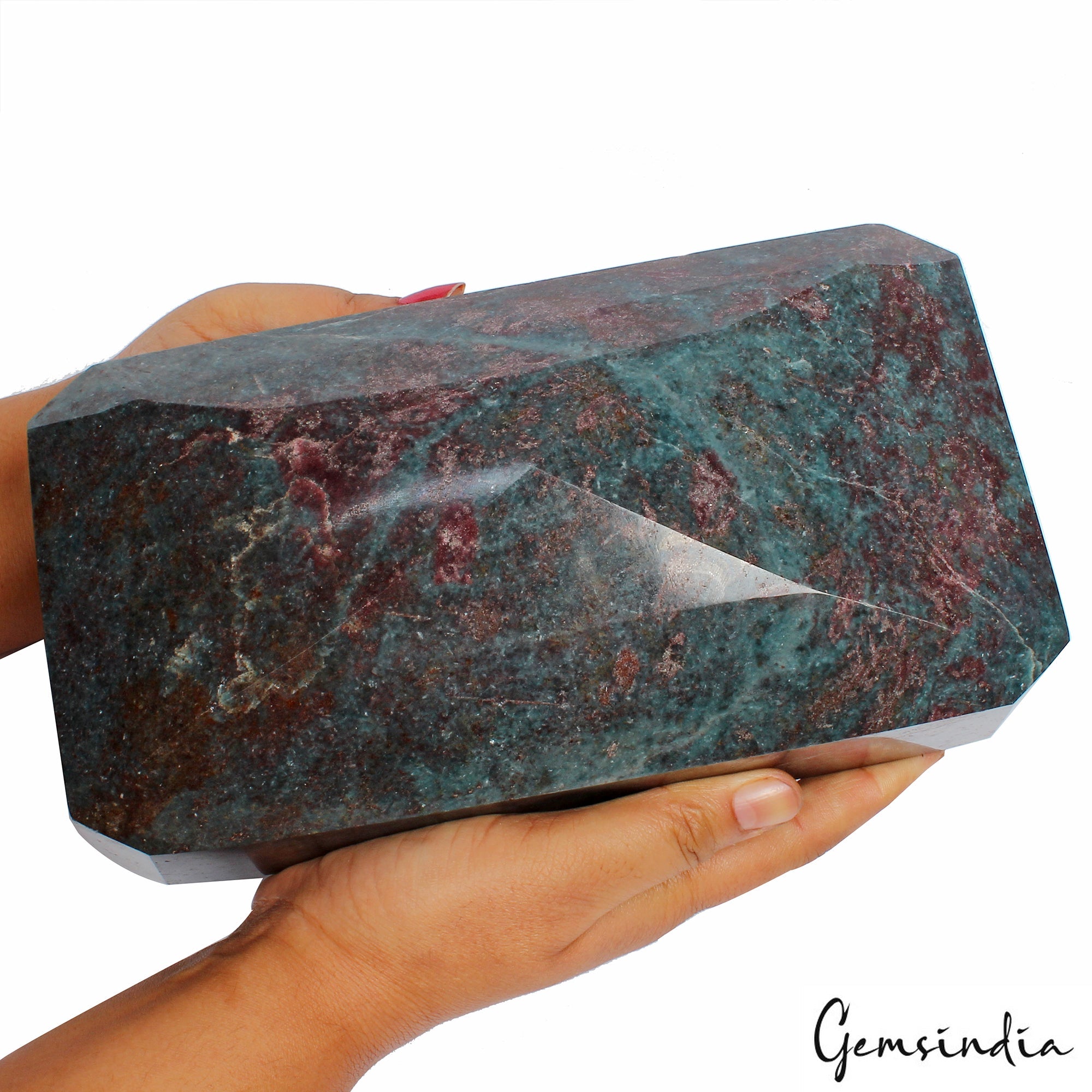 7.6 Kilo Natural Untreated Ruby Kyanite Octagon Cut Large Collectible Gemstone