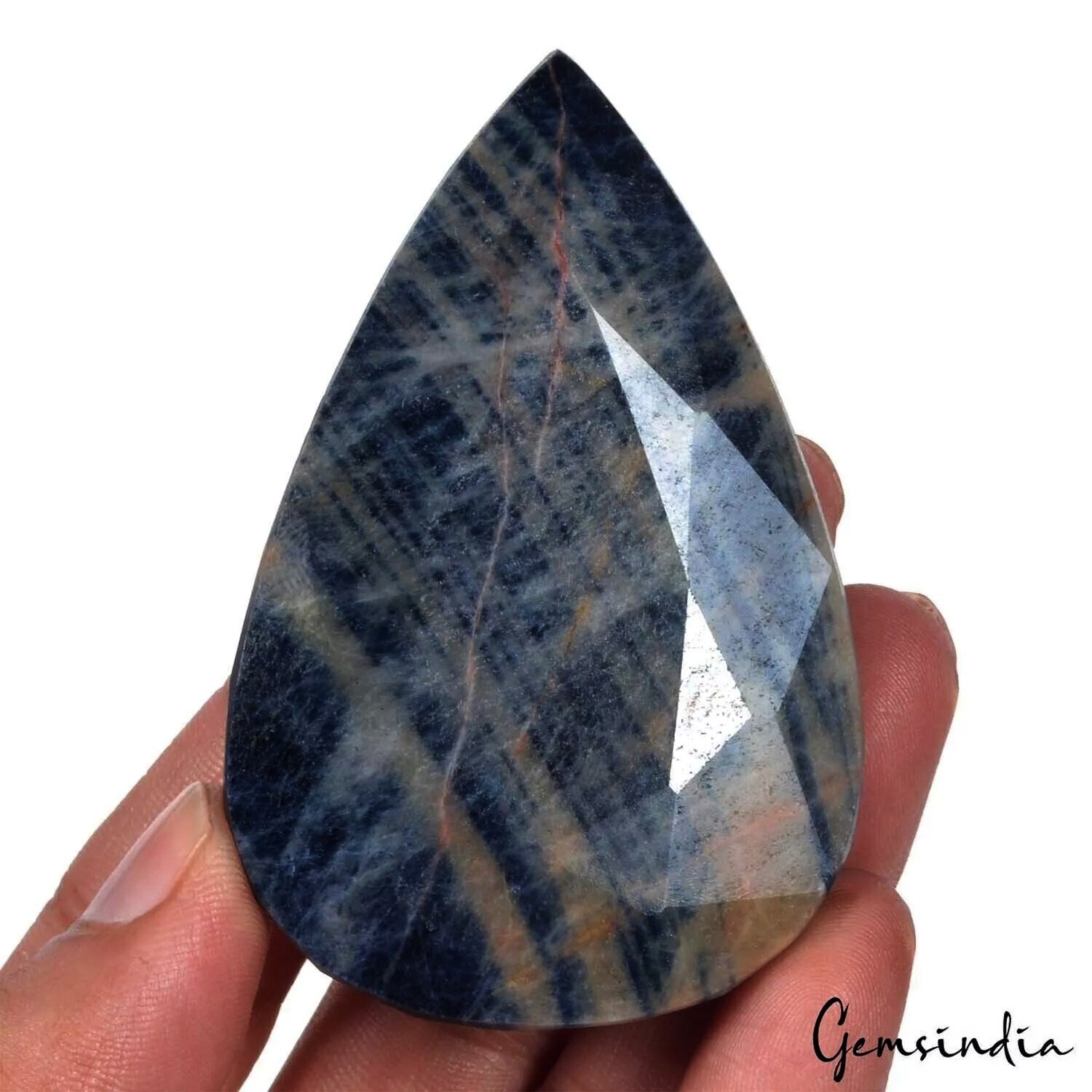 Blue Sapphire Loose Gemstone, Untreated — 74 x 48 x 20 mm, 740 Ct