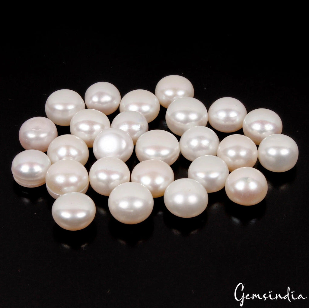 25 Pcs Natural 9-11mm Loose Beads Freshwater Pearl Round Undrilled for jewelry