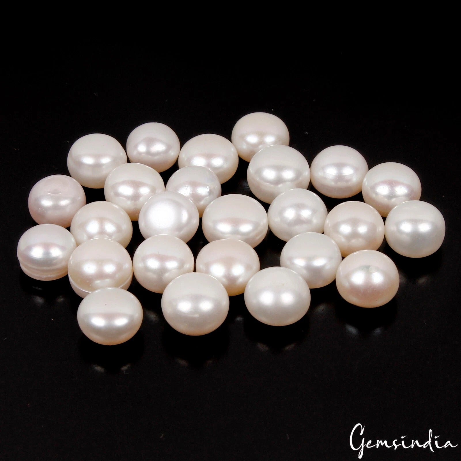 25 Pcs Natural 9-11mm Loose Beads Freshwater Pearl Round Undrilled for jewelry