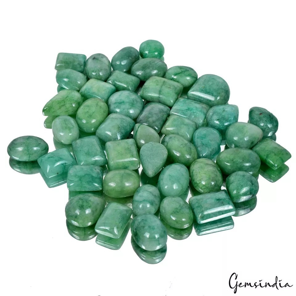43 Pcs Natural Emerald Brazilian 13mm-21mm Cabochon Huge Size Loose Gemstones