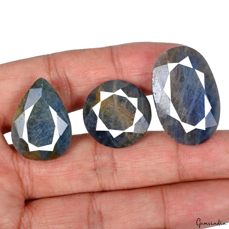 Certified 165.40 Ct Natural Untreated Blue Sapphire 21mm-31mm Pendant Size Gems