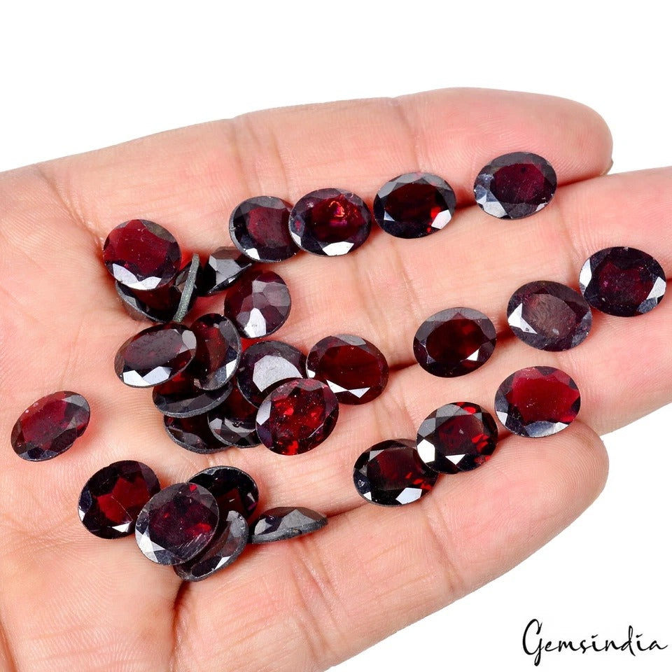 Oval Cut Natural Wine Red Rhodolite Garnet 106.80 ct 10x8mm 30 Pcs Lot Gemstone