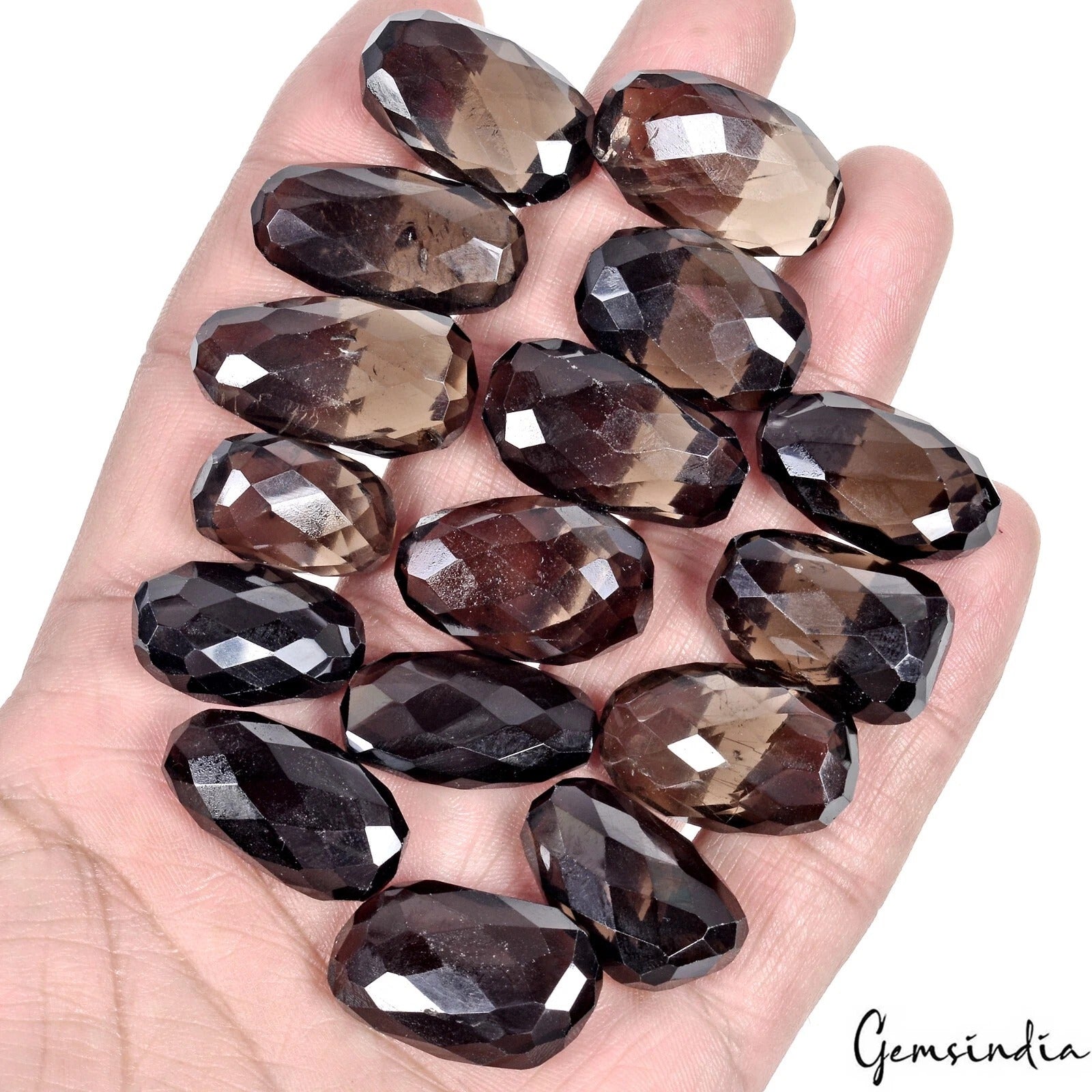 500 Ct Natural Brown Smoky Quartz Fancy Checker Cut Loose Unheated Gemstone~16Pc