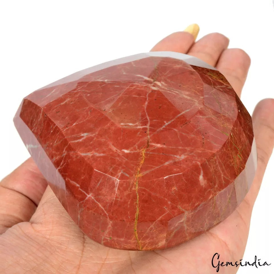 1840 Ct Natural Untreated Red Jasper Pear Faceted Cut Huge Loose Museum Size Gem
