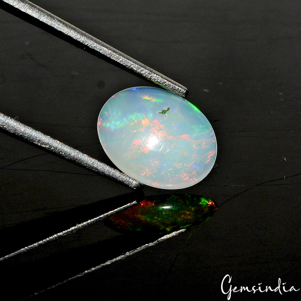 1.00 Ct 100% Natural Ethiopian Opal Fire Multi Oval Cab Certified Loose Gemstone