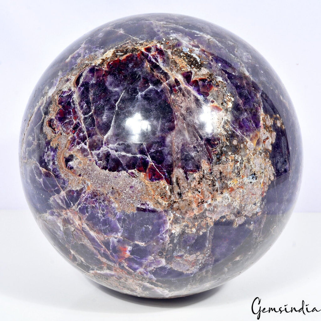 X Large 19.8 Kilo Natural Amethyst Crystal Mineral Sphere Gem /Home Decor~9.5"