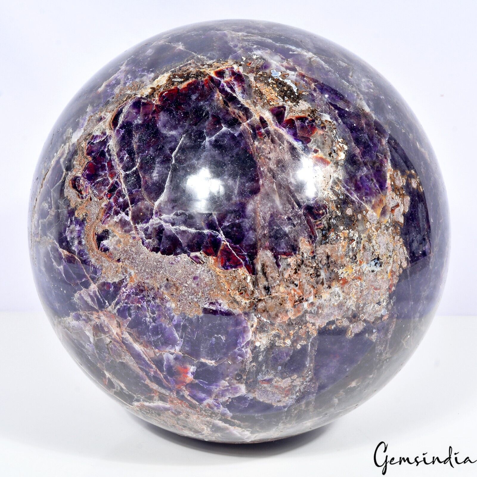 X Large 19.8 Kilo Natural Amethyst Crystal Mineral Sphere Gem /Home Decor~9.5"