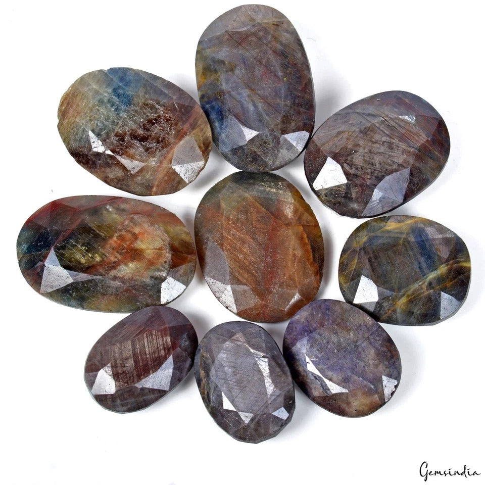 1180 Ct/9 Pcs Natural Untreated Gray Brown Sapphire Oval Cut Earth Mined Gems