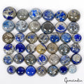 500 Cts/40 Pcs Natural Blue Gray Lapis Lazuli Round Loose Cab Gems For Jewelry