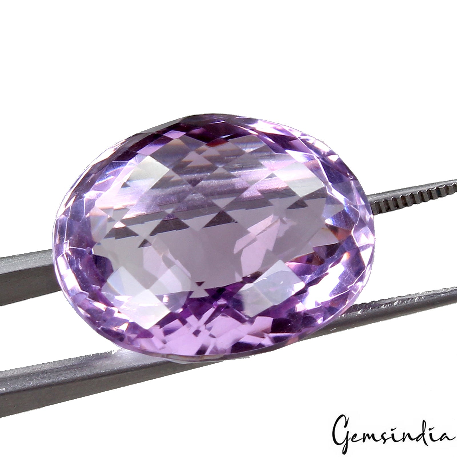 Huge 28.60 Cts. Natural Rich Purple Amethyst Oval Checker Cut Eye Clean Gemstone