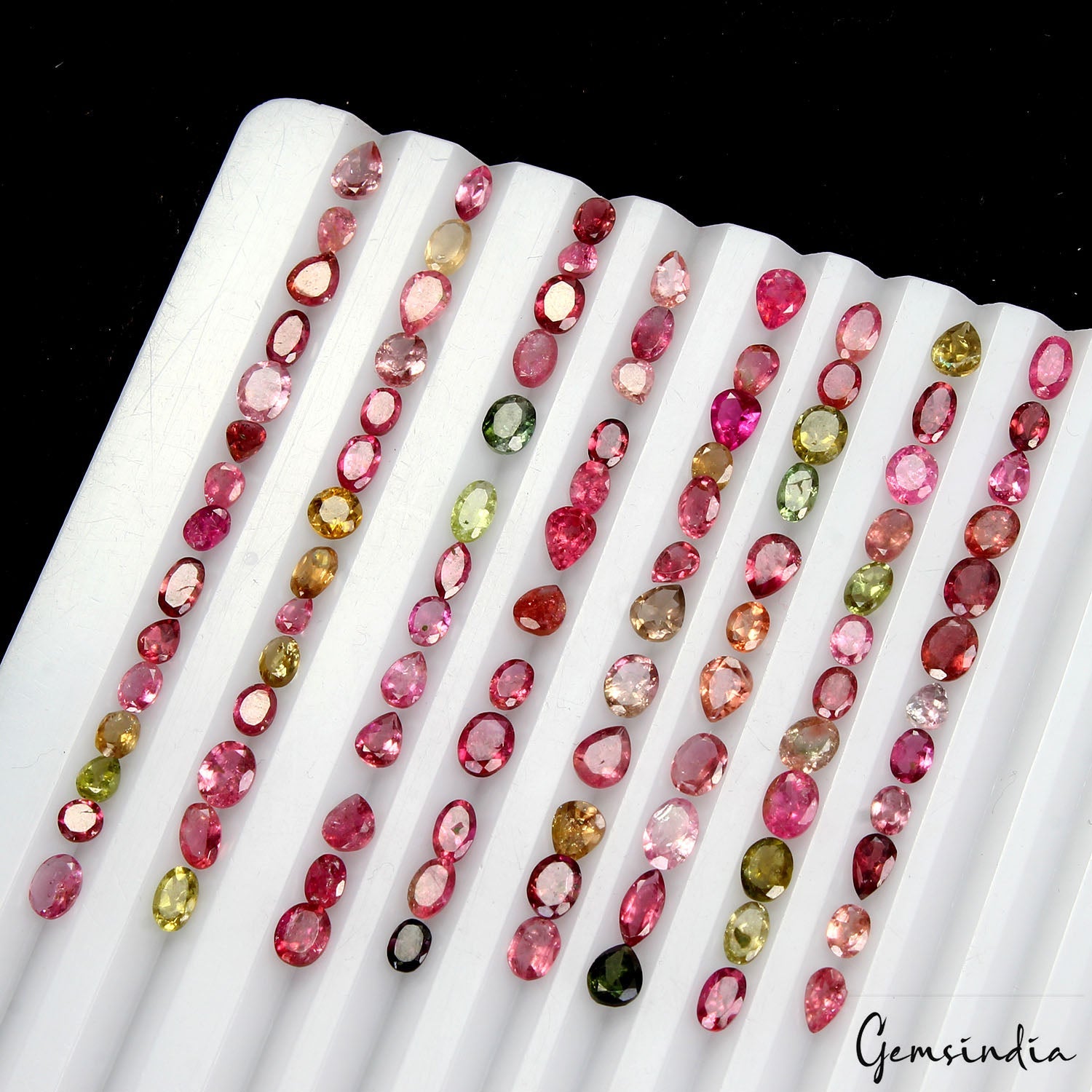 100 Pcs Natural Tourmaline Multi Color 3-5mm Loose Mix Cut Mozambique Gemstones