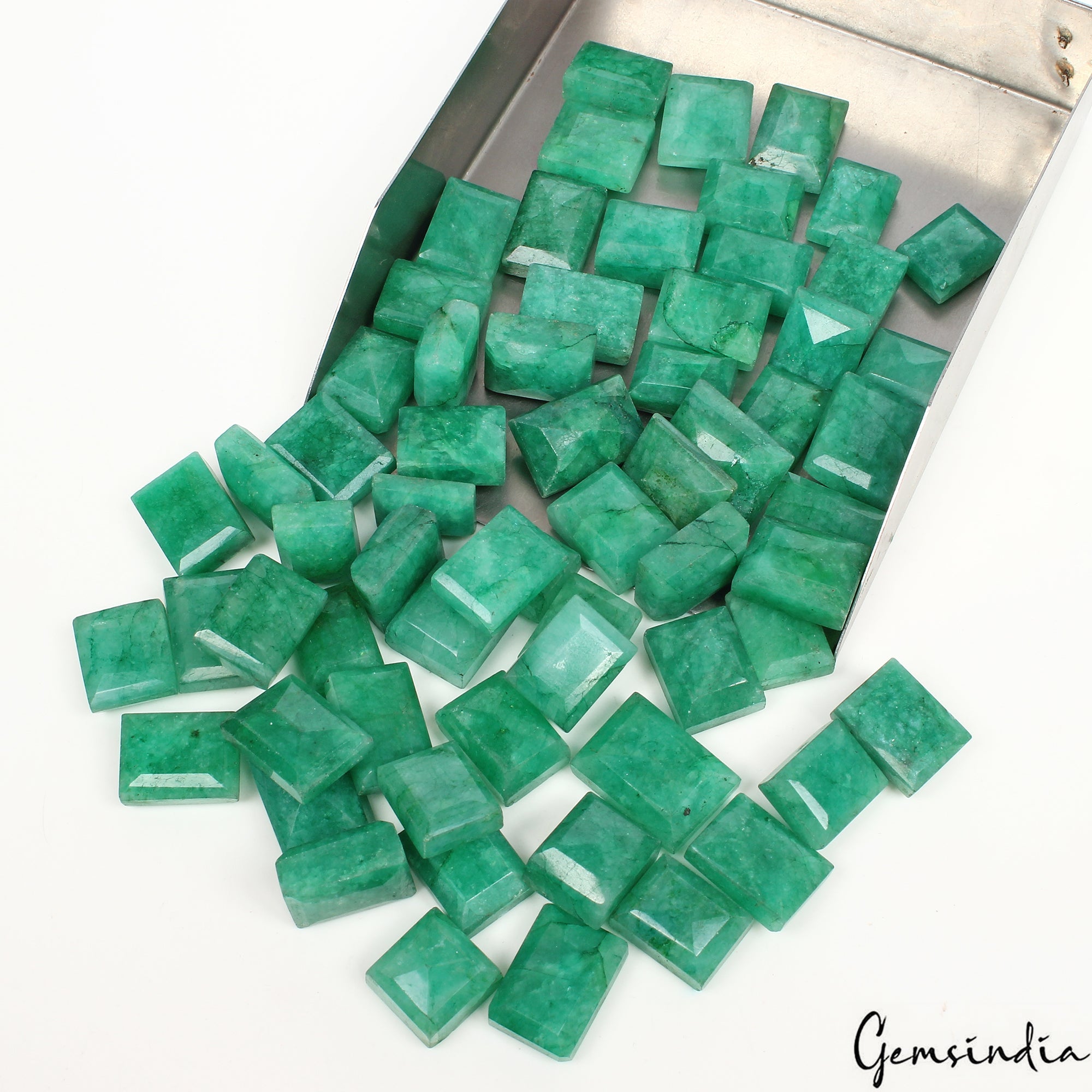1000 Ct/64 Pcs Natural Brazilian Green Emerald Mixed Baguette Cut Loose Gems Lot