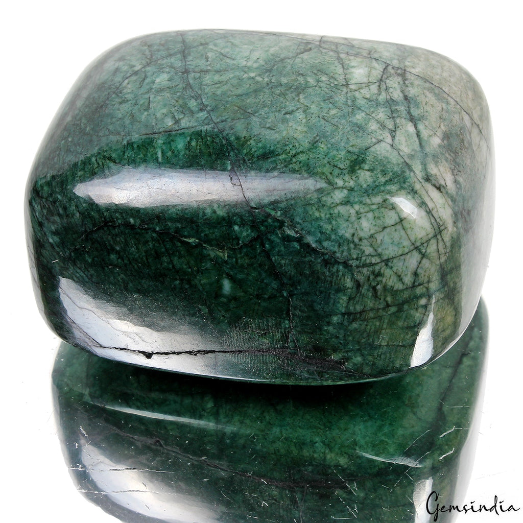1990 Ct Natural Green Zambian Emerald Cushion Cabochon Loose Earth Mined Gems