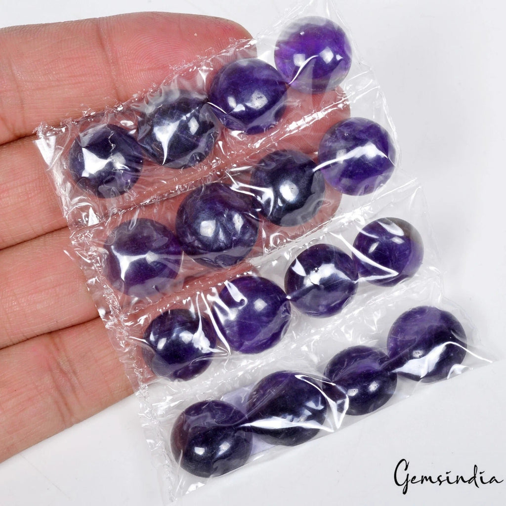 185 Ct/16 Pcs Natural Untreated Purple Amethyst Oval Cab Loose Gems For Jewelry