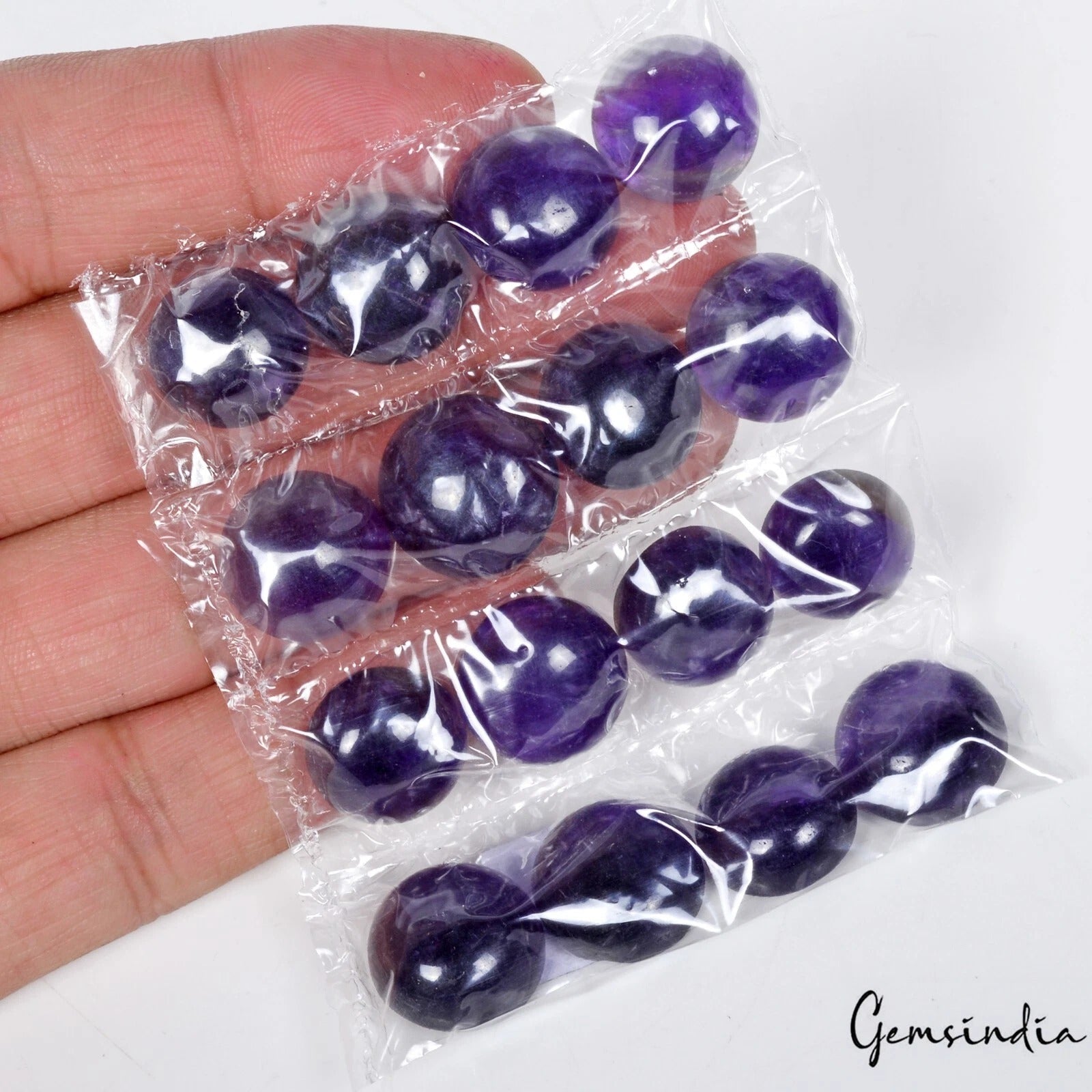 185 Ct/16 Pcs Natural Untreated Purple Amethyst Oval Cab Loose Gems For Jewelry