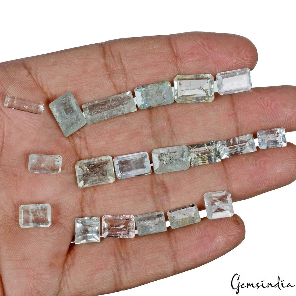 58.40 Ct 19 Pcs Lot Mix Cut Natural Blue Aquamarine - Unheated, Brazil Gemstones