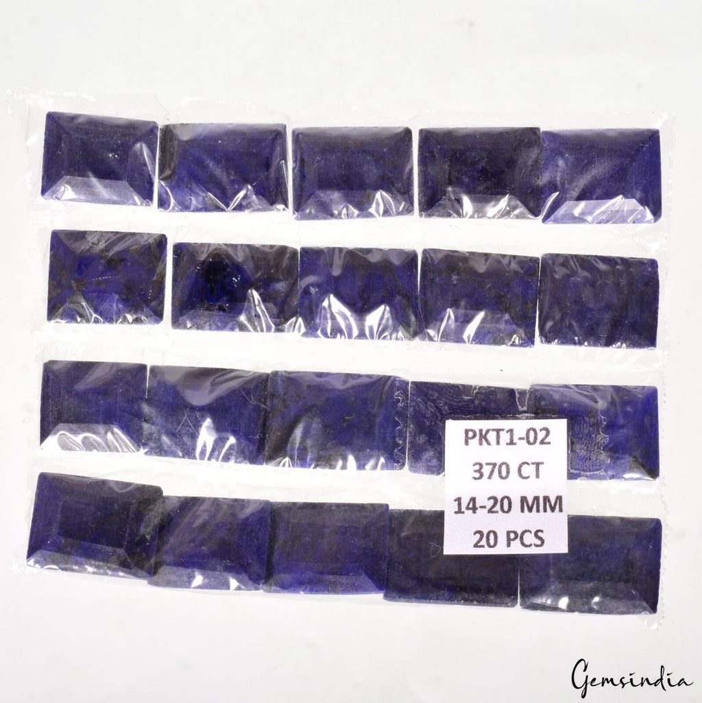 370 Ct Natural Blue Sapphire Baguette Cut Gemstones For Making Jewelry 14-20mm