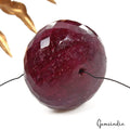 Certified 276 Cts Natural Red Ruby Round Checker Cut Huge Drilled Bead~34x20mm