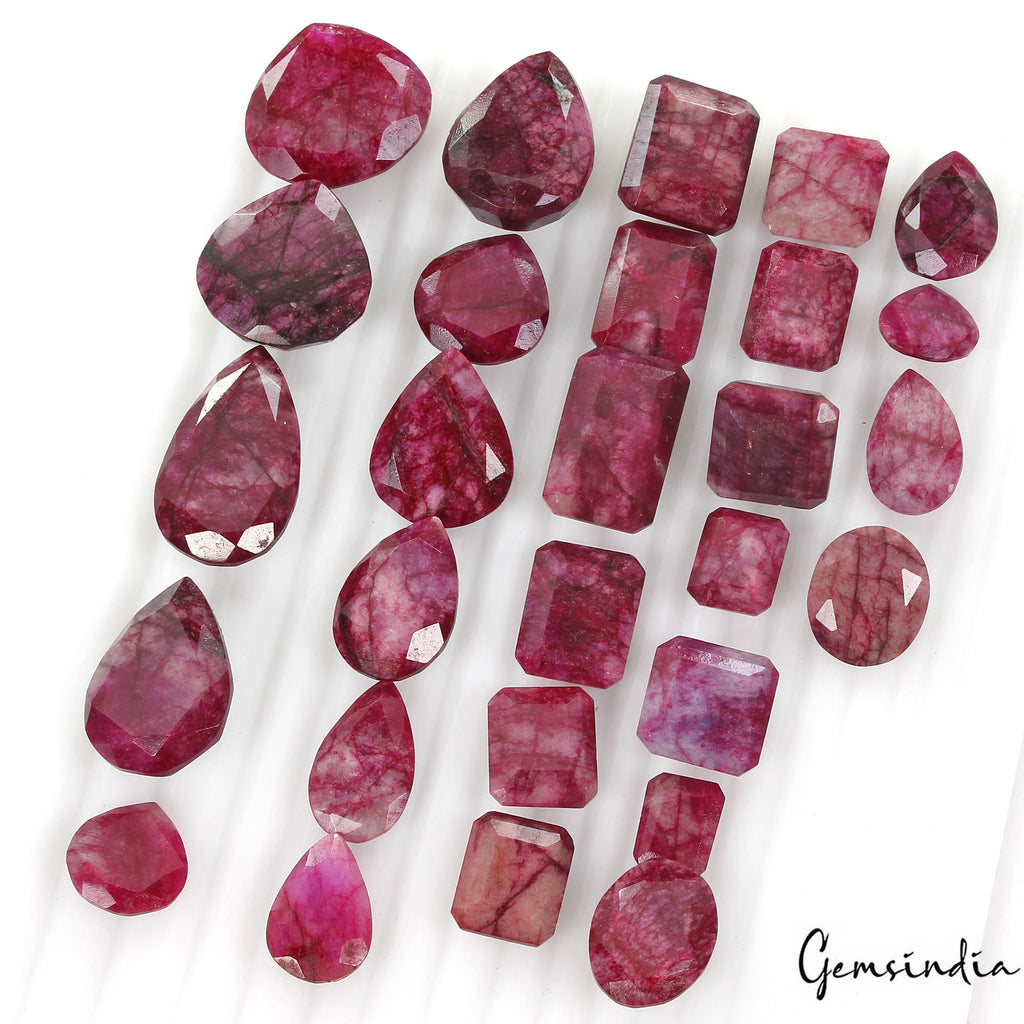 Red Beryl Lot, Loose Gemstone — 27 Pieces, 12mm to 31mm, 500 Ct, India