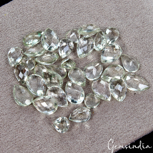 Amethyst Loose Gemstone, Untreated, Green — 6mm to 10mm, 52.00 Ct