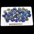Certified 111.50 Cts/35 Pcs Natural Blue Gray Lapis Lazuli Oval Cab Loose Gems