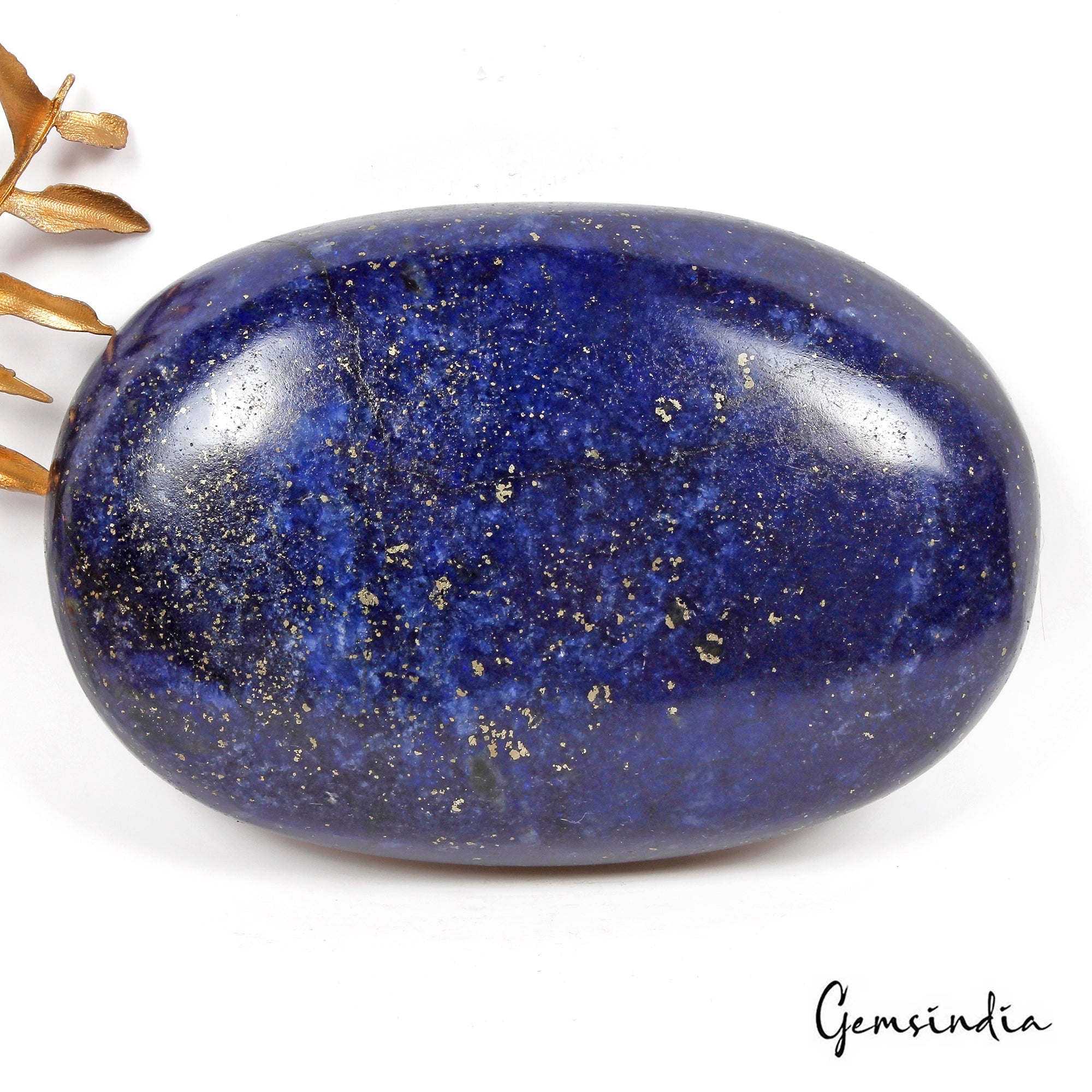 1760Ct Natural Blue Gold Pyrite Lapis Lazuli Oval Cab Huge Loose Earth mined Gem