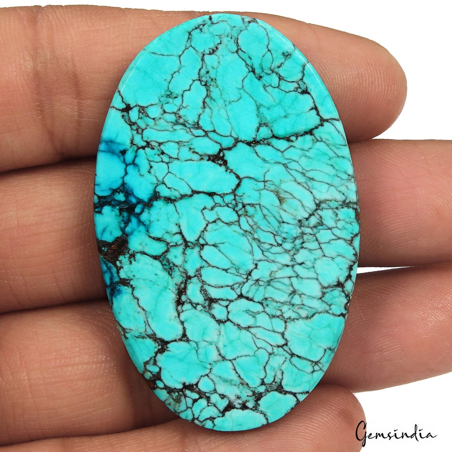 100.70 Ct Natural Arizona Blue Turquoise Oval Cab Loose Gems From United State