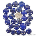 600 Cts/25 Pcs Natural Blue Lapis Lazuli Gold Pyrite Round Cab Gems For Jewelry
