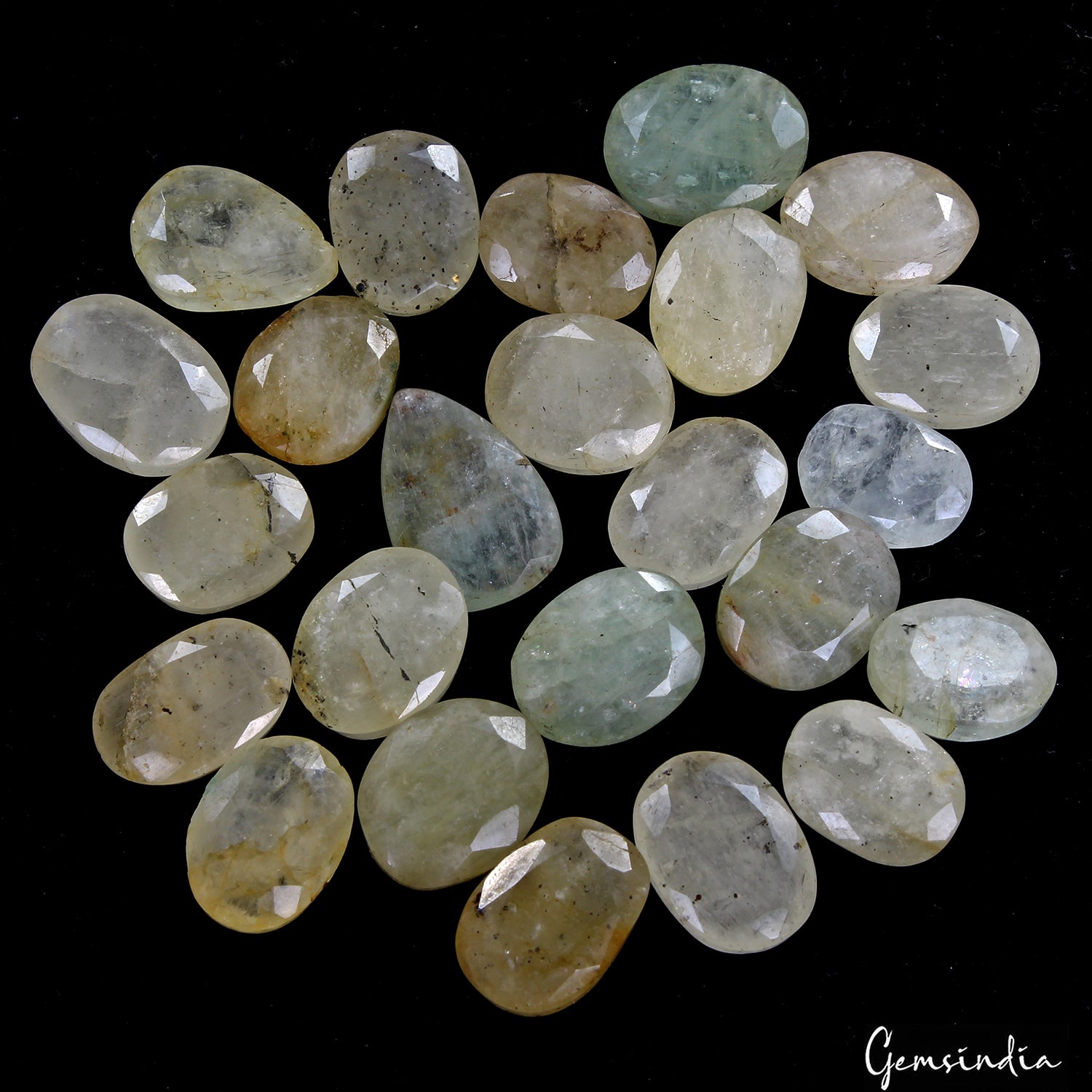Aquamarine Lot, Loose Gemstone, Untreated, Blue — 24 Pieces, 15mm to 20mm, 256.40 Ct, Brazil