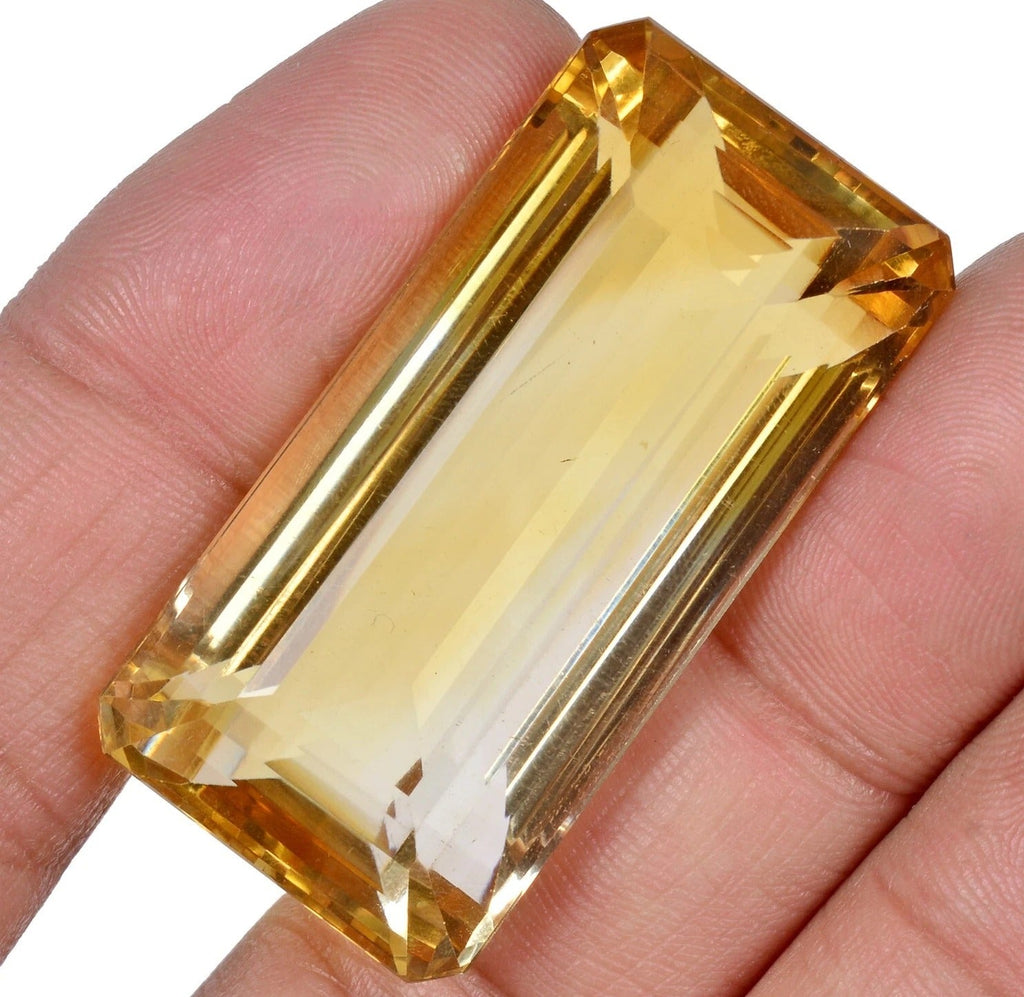 Citrine Octagon Cut Gemstone 121.10 Cts - 42x20mm Lustrous Precious Jewelry Gem