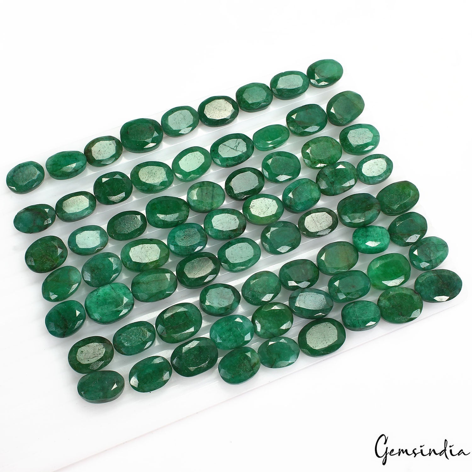 Emerald Lot, Loose Gemstone, Color Enhanced, Green — 69 Pieces, 15mm to 20mm, 1000 Ct, Zambia