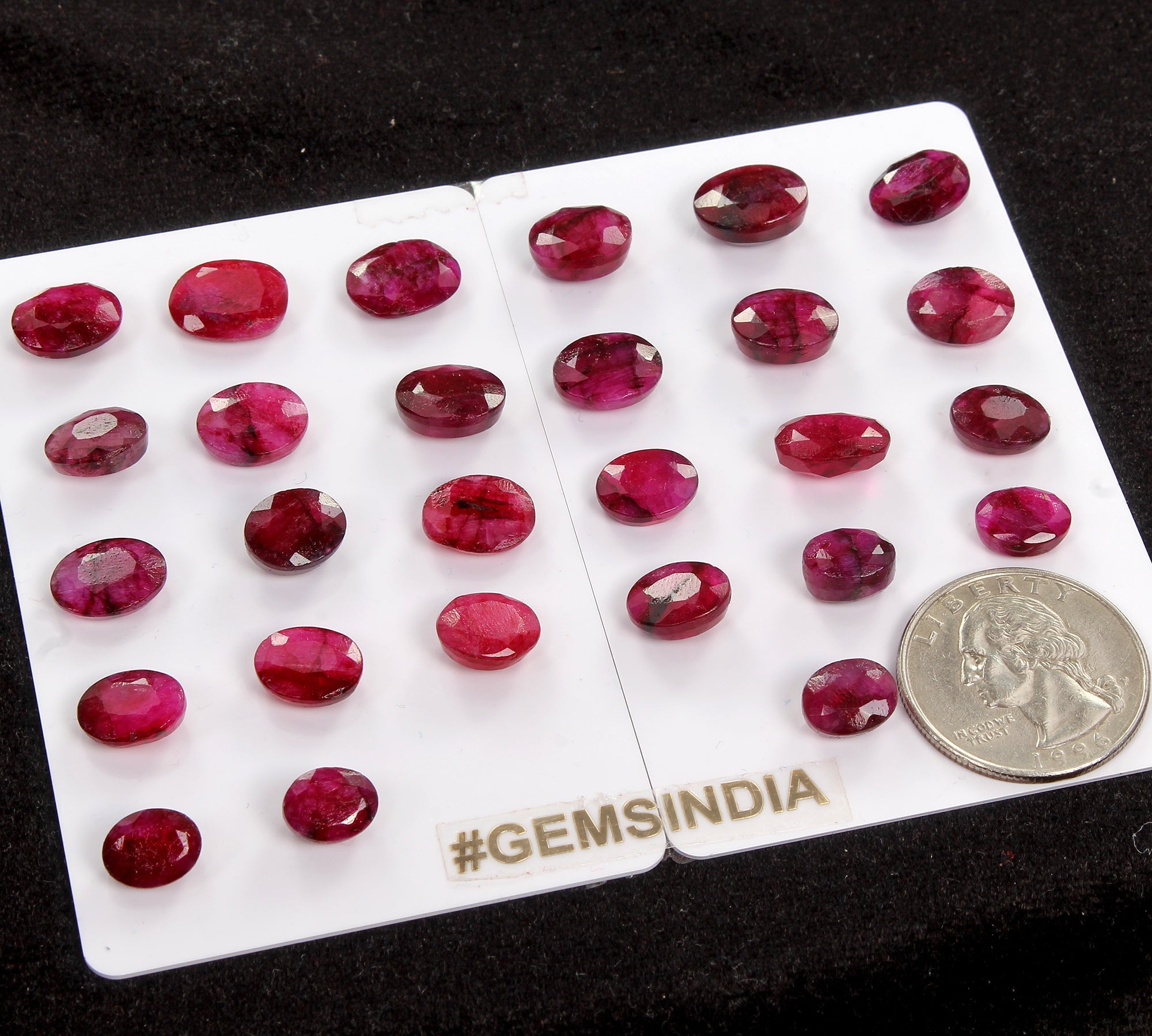 98.10Ct Natural Red Bixbite Beryl Oval Cut Loose Faceted 9-11mm Gemstones~27 Pcs