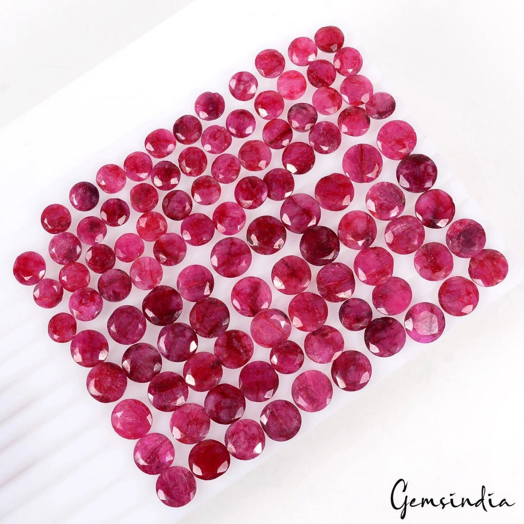 380 Ct /100 Pc Natural Pink Red Beryl (Bixbite) Round Cut 8-11mm Loose Gemstones